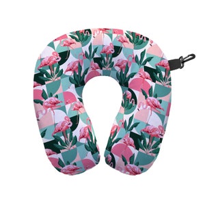 Exotic Flamingos Travel Neck Pillow - Neck Support Cushion