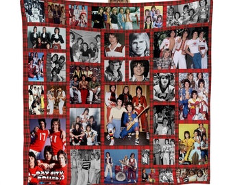 Bay City Rollers Celebrity Montage Fleece Throw Blanket | 150cm x 150cm Large Fleece Blanket | Made In England