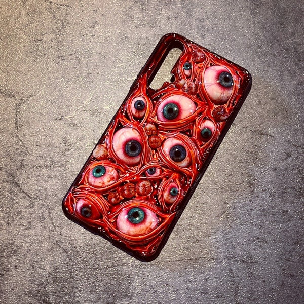 Goth Phone Case 3D Horror Eyes Phone case Handmade designer decoden iPhone Samsung custom phone case witchy phone case