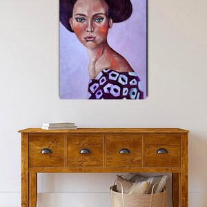 Woman Portrait Painting Girl Portrait Original Art Canvas Impasto Palette Knife Female Erotic Large Preppy Painting 20 by 16 by NikaSasArt image 7