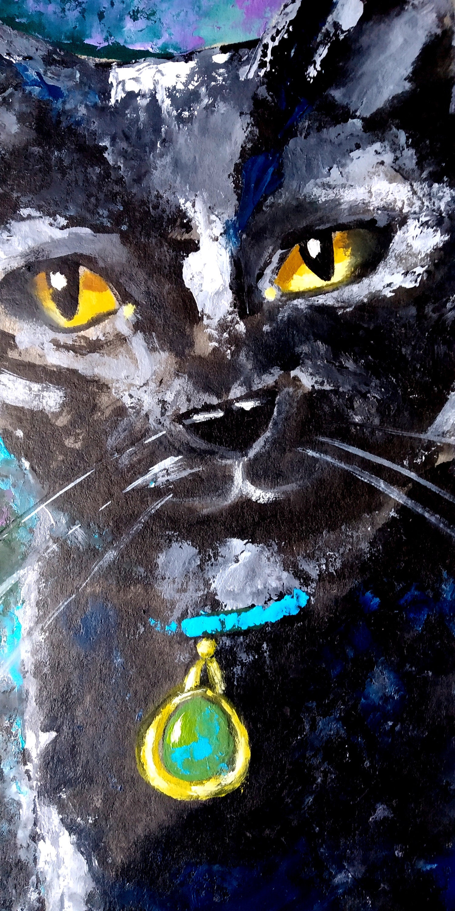 Black Cats Painting Animal Original Art Impasto Palette Knife Etsy Il Fullxfull.4748934656 9f41