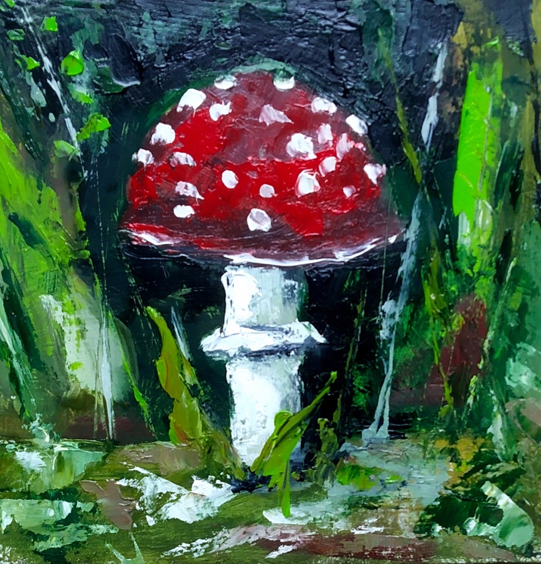 Red Mushroom Painting Fly Agaric Original Art Oil Impasto - Etsy UK