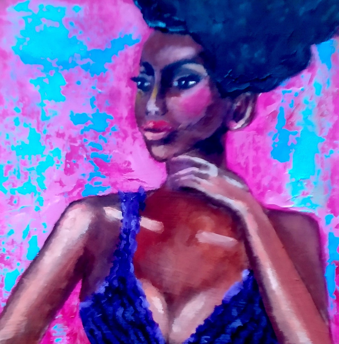 African American Painting Nude Woman Original Art Palette Etsy