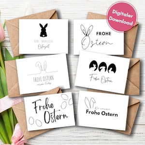Conjunto de Cartões de Páscoa 6 Cartões para Páscoa Feliz Páscoa Saudações de Páscoa Cartão de Páscoa Cartão Postal para Imprimir Download em PDF Download Digital