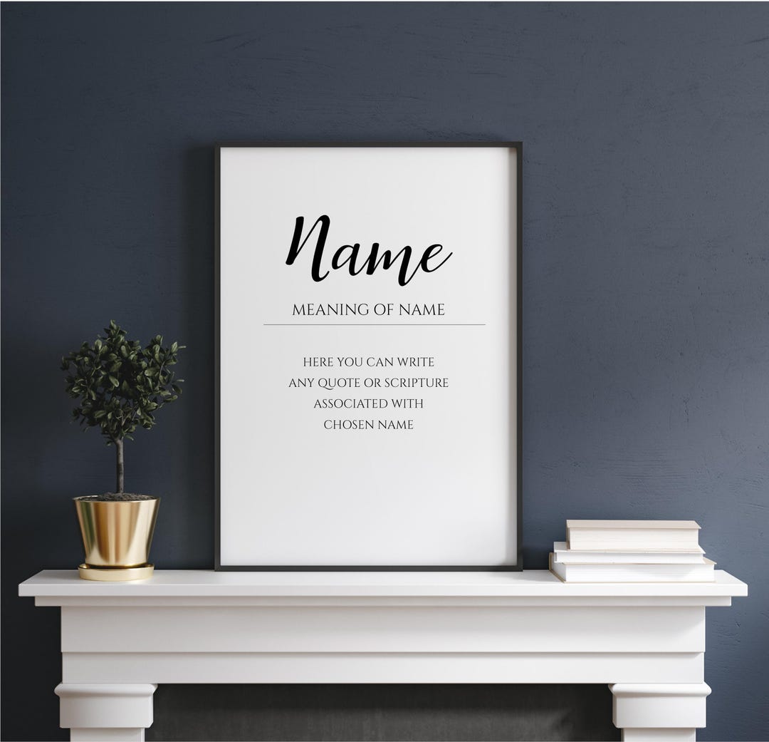Custom Name Christian Wall Art Bible Verse Print Framed Prints Home ...
