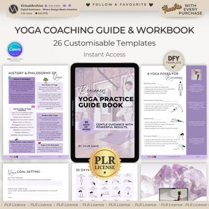 PLR: Yoga Coaching E-Book Templates | Health & Wellness | Fitness | Spiritual Practice | Pilates | Meditation | DFY | Mockup | Canva