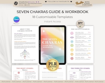 PLR: The 7 Chakra&#39;s Workbook | Resell | Coaching Templates | Spirituality | Healing | Self-Help Tools | Journal Inserts | E-Workbook | Canva