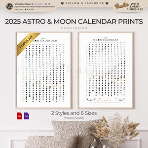 2025 Astro & Moon Calendar | Lunar Tracker | Astrology | Zodiac Signs | Eclipses | Lunar Cycle | Retrogrades | Manifestation | Printable