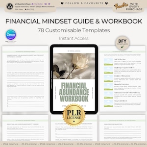PLR: Ratgeber & Arbeitsbuch | Weiterverkauf | Geldmanagement | Geldmanifestation | Coaching Vorlagen | Finanielle Freiheit | Leinwand