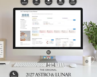 Planificador astrológico y lunar 2027: Panel cósmico digital, guía, diario, astrología y ciclo lunar