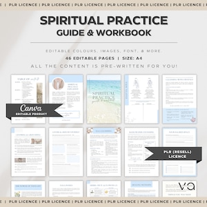 PLR: Spiritual Practice Guide & Workbook | Coaching Templates | New Age | Templates to Resell | Gratitude | Manifestation | Canva Editable