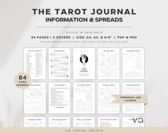 Tarot Journal | Daily Card Reading | Tarot Spread | Oracle Deck | Wiccan | Grimoire | Moon Magic | Tarot Card Planner | Digital & Printable