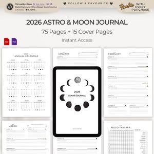 2026 Astro & Moon Planner | Lunar Cycle Tracker | Calendar | Diary | Good Notes | Spiritual Journal | Manifestation | Digital Download