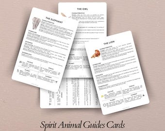 Cartas del Oráculo de los Animales Espirituales Guías: Baraja de Simbolismo, Guía Intuitiva, Adivinación (Descarga Digital)