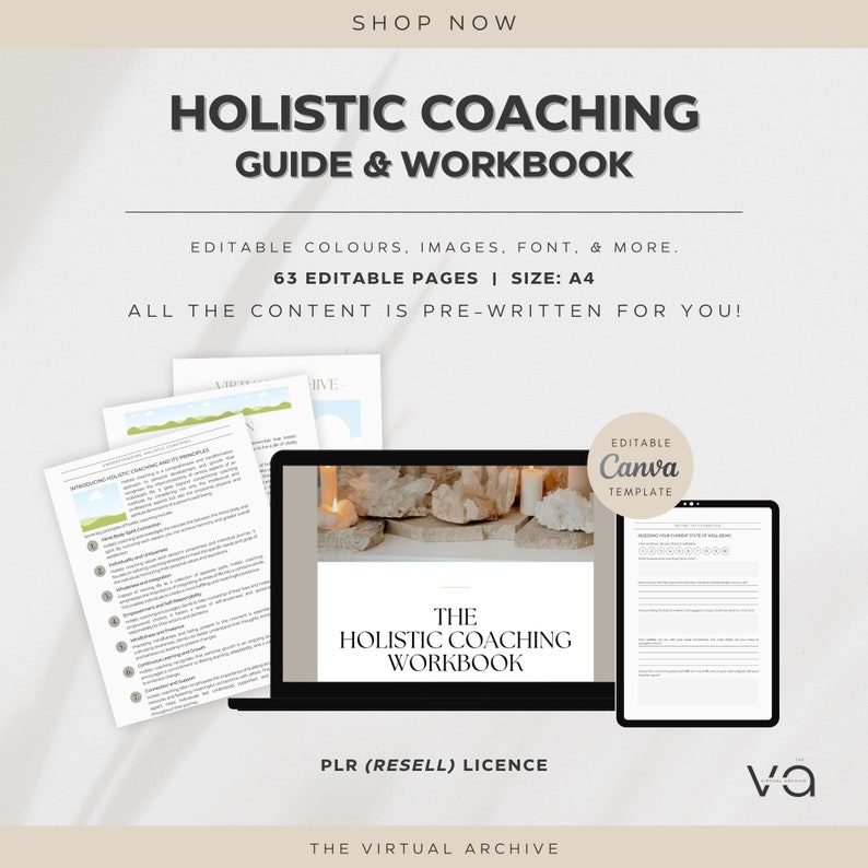 PLR: Holistic Coaching Guide & Workbook Self-Help Ebook Lead Magnets Life Coach Coaching Templates PLR Licence Canva Editable image 5
