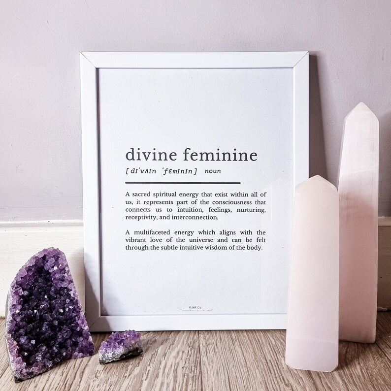 Divine Feminine Definition Print Spirituality Bedroom Etsy