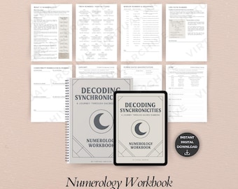 Hojas de trabajo de numerología: Números del camino de vida y del destino, Planificador espiritual, Guías angelicales (Descarga digital)