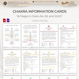 Informatiekaarten over de 7 chakra's | Spirituele praktijk | Genezing | Zelfhulptools | Reikipraktijk | Uitlijning | Coachen | Digitale download