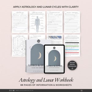 Astrologi och månbok: Måncykler, fusklappar, dagbok, gör-det-själv-klippbok (digital nedladdning)