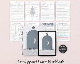 Cuaderno de Astrología y Luna: Ciclos Lunares, Hojas de Referencia, Diario, Álbum de Recortes (Descarga Digital)