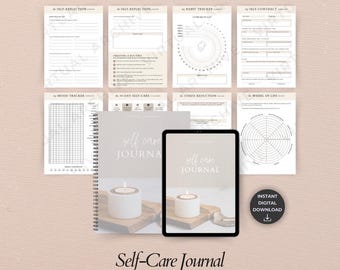 Self Care Journal: Wellness Planer, emotionale Balance Arbeitsblätter, Selbstliebe (digitaler Download)