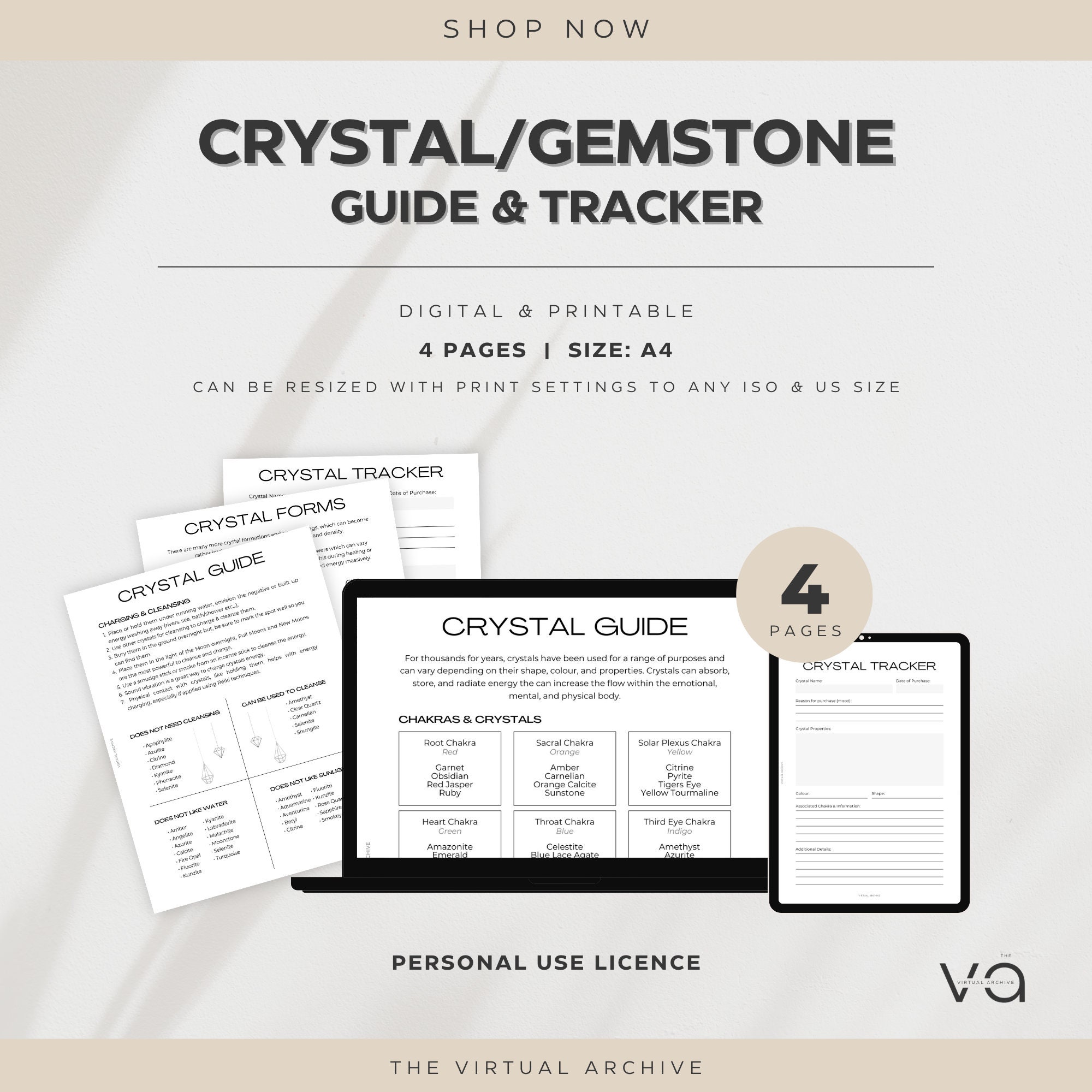 Crystal Guide & Tracker Gemstones Logbook Pages Spirituality Amethyst
