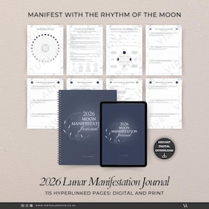 Diario de Manifestación Lunar 2026: Ley de Atracción, Planificador de Intenciones Lunares, Astrología (Descarga digital)