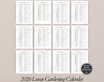 Calendario Lunar de Jardinería 2026: Guía de Plantación Lunar, Planificador de Jardines Biodinámicos (Descarga Digital)