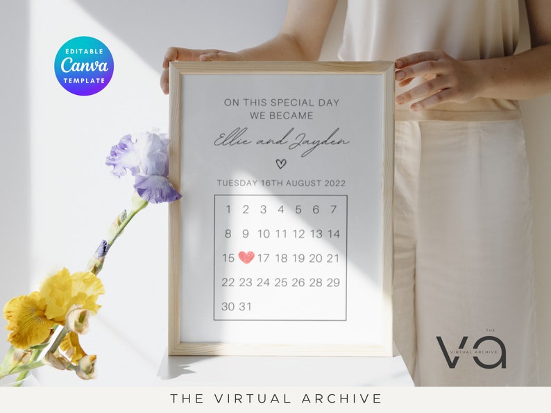 Couples Calendar Wall Print Anniversary Romantic Home Etsy