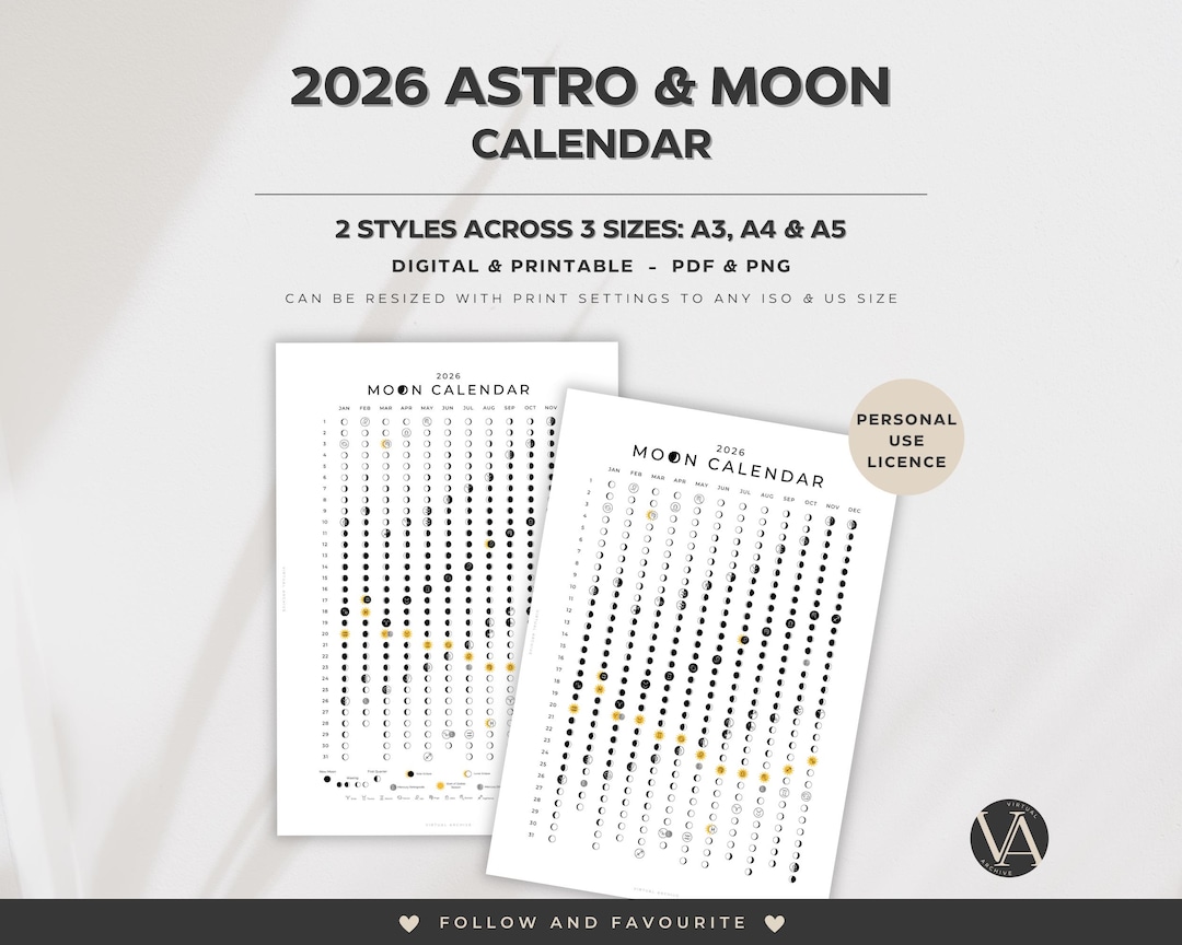 2026 Astro & Moon Calendar Lunar Calendar Aspects Transits 2026 Astro & Moon Calendar Lunar Calendar Aspects Transits