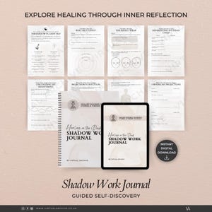 Shadow Work Journal: Guided Self Reflection Worksheets, Healing Prompts (Digital Download)