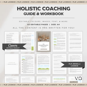 PLR: Holistic Coaching Guide & Workbook Self-Help Ebook Lead Magnets Life Coach Coaching Templates PLR Licence Canva Editable zdjęcie 1