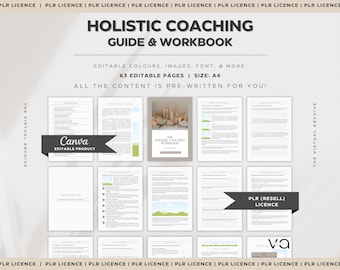 PLR: Guía y libro de trabajo de coaching holístico / Autoayuda / Libro electrónico / Lead Magnets / Life Coach / Plantillas de coaching / Licencia PLR / Canva editable