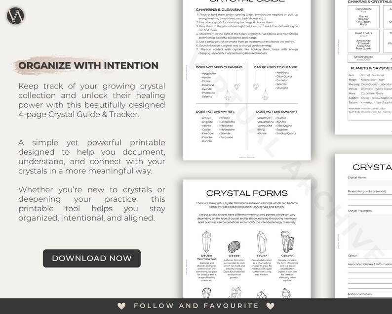 Crystal Guide & Tracker | Gemstones | Logbook Pages | Spirituality ...