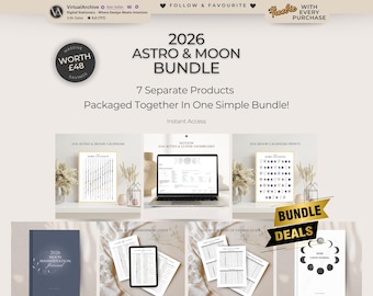 2026 Astro & Moon Bundle | Calendar | Planner | Notion | Wall Print | Lunar Cycle | Energy Work | Manifest | Astrology | Astronomy