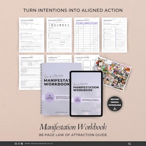 Manifestation Workbook: Law of Attraction Planner, Goal Setting Journal (Digital Download)