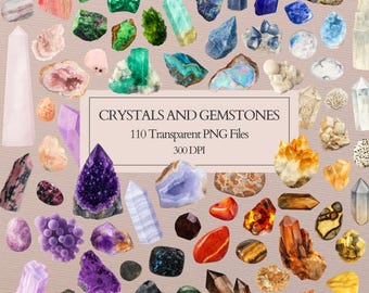 Más de 100 imágenes prediseñadas de acuarela de cristal: manualidades, pegatinas, gráficos y kit de scrapbooking (descarga digital)