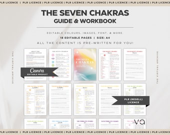 PLR: The 7 Chakra's Workbook | Coaching Templates | Spirituality | Healing | Self-Help Tools | Journal Inserts | E-Workbook | Canva Editable