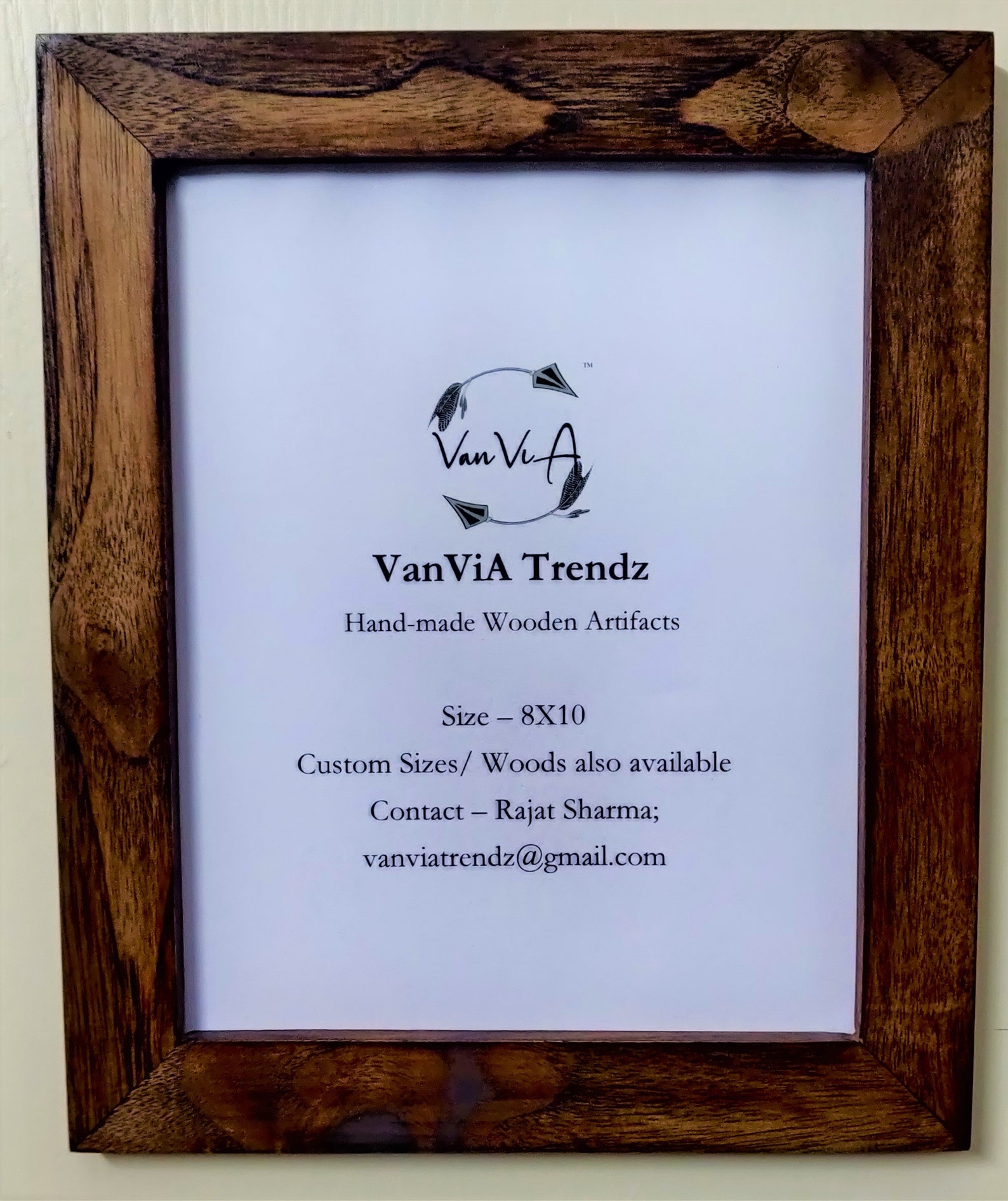 Pure Teak Wood Photo Frames Set of 2 frames Etsy