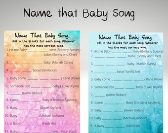 Name That Baby Song, Guess The Baby Song, Printable Baby Shower Games, Baby Shower Games. Instant Download, Fun Baby Shower Game.PDF