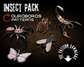 Insect Charm Pack - DIY - Leather Pattern PDF