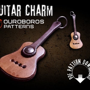 Guitar Charm DIY Leather Pattern PDF image 1