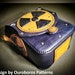 Radiation Mask Pattern Print Leather Tote Bag