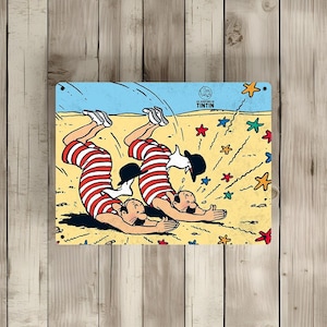 Vintage Tintin metal sign "Tintin Collector" (Tin42)