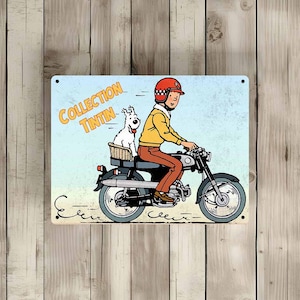 Vintage Tintin metal sign "Tintin Collector" (Tin28)