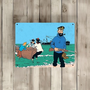 Vintage Tintin metal sign "Tintin Collector" (Tin47)