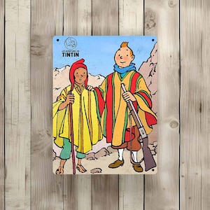 Vintage Tintin metal sign "Tintin Collector" (Tin32)