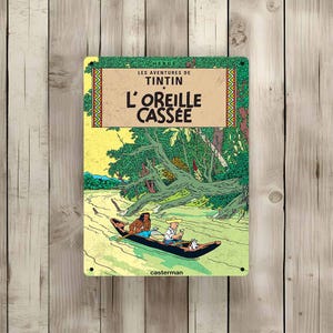 Vintage Tintin metal sign "The Broken Ear" (Tin18)