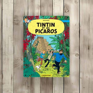 Vintage Tintin metal sign "Tintin and the Picaros" (Tin04)