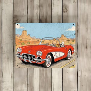 Vintage Tintin metal sign "Tintin Collector" (Tin43)